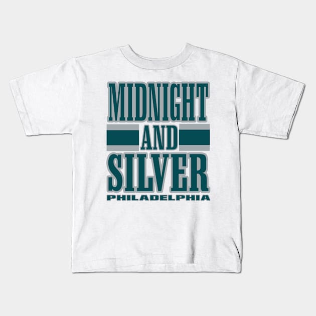 Philly LYFE Midnight Green and Silver Philadelphia True Football Colors! Kids T-Shirt by OffesniveLine